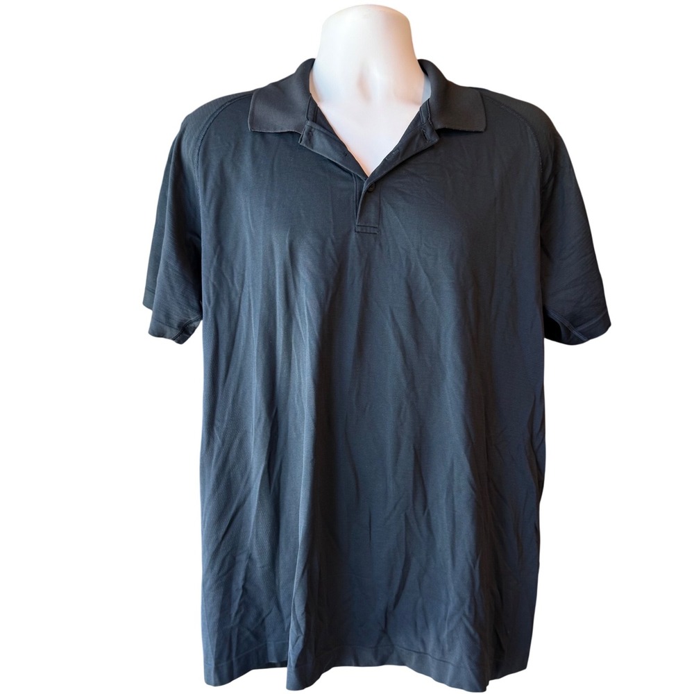 Lululemon‎ Performance Polo Shirt Short Sleeve Golf Athletic Size XLarge Black